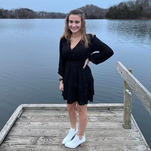 long sleeve little black dress